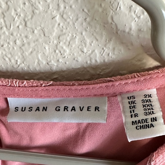 Susan Graver Size 2X Pink Tank Top - Picture 3 of 3